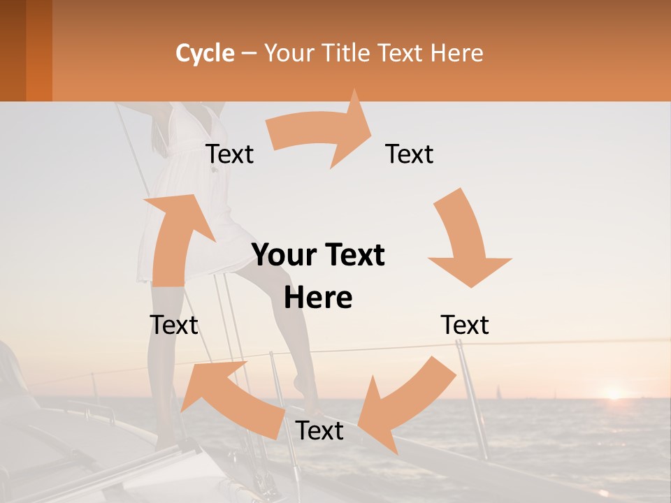 A Woman In A White Dress Is Standing On A Boat PowerPoint Template