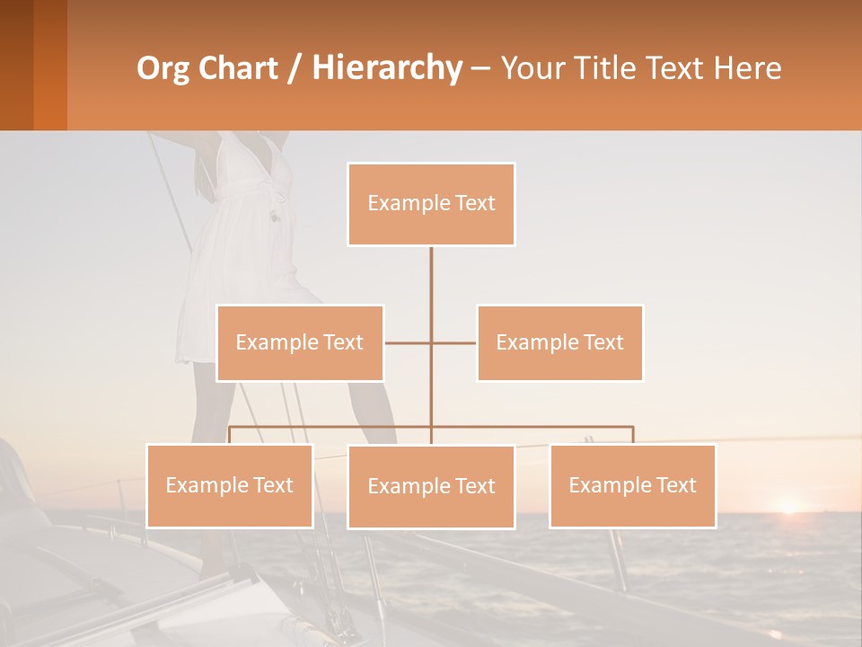 A Woman In A White Dress Is Standing On A Boat PowerPoint Template