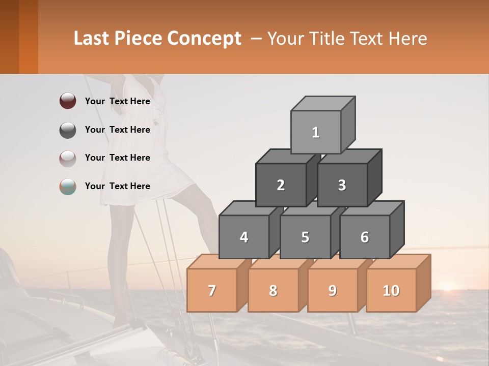 A Woman In A White Dress Is Standing On A Boat PowerPoint Template