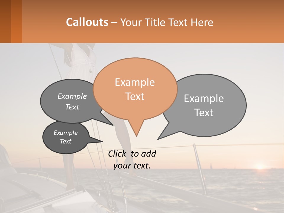 A Woman In A White Dress Is Standing On A Boat PowerPoint Template