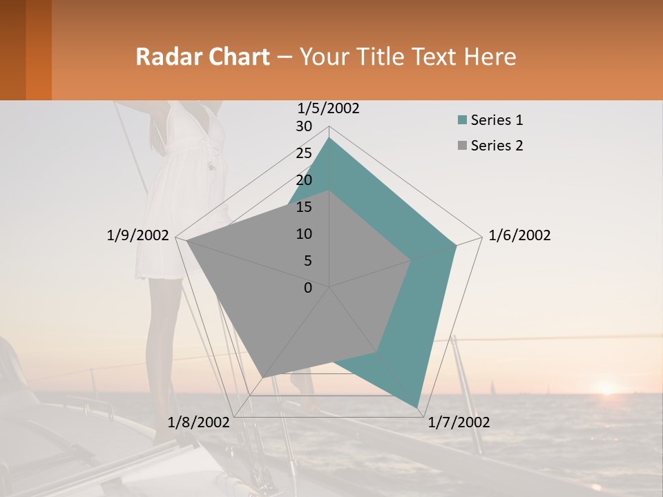 A Woman In A White Dress Is Standing On A Boat PowerPoint Template