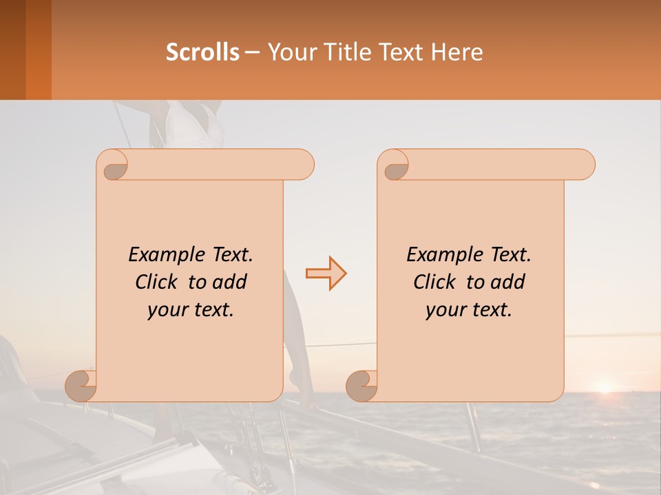 A Woman In A White Dress Is Standing On A Boat PowerPoint Template