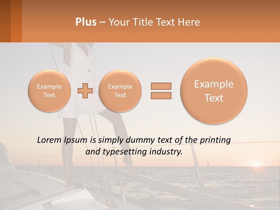 A Woman In A White Dress Is Standing On A Boat PowerPoint Template