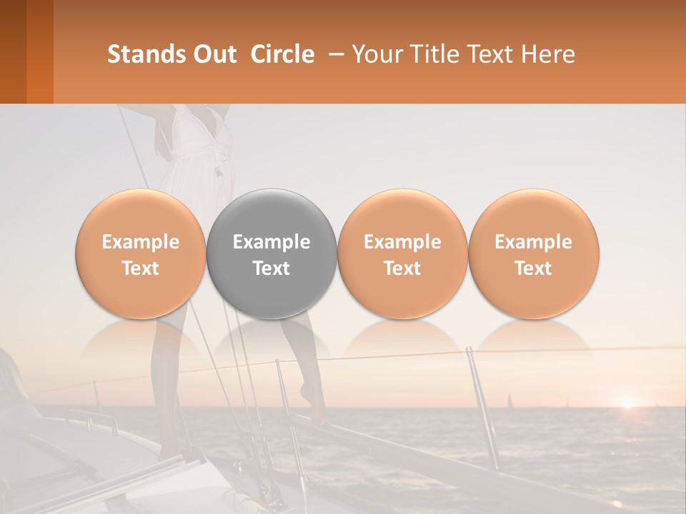 A Woman In A White Dress Is Standing On A Boat PowerPoint Template