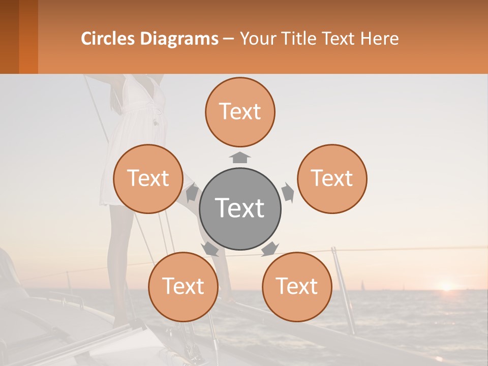 A Woman In A White Dress Is Standing On A Boat PowerPoint Template