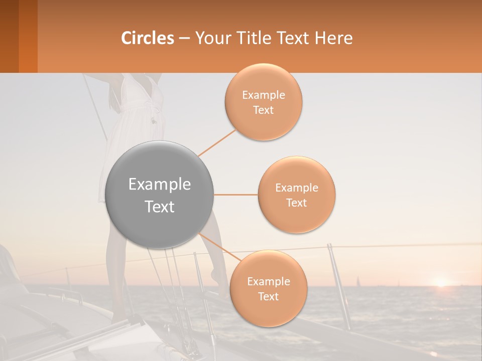 A Woman In A White Dress Is Standing On A Boat PowerPoint Template