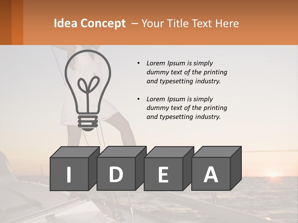 A Woman In A White Dress Is Standing On A Boat PowerPoint Template