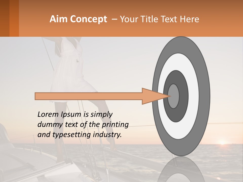 A Woman In A White Dress Is Standing On A Boat PowerPoint Template