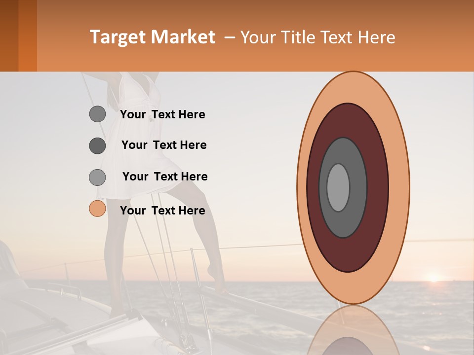 A Woman In A White Dress Is Standing On A Boat PowerPoint Template