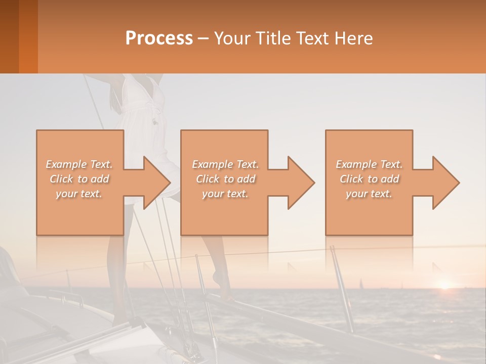 A Woman In A White Dress Is Standing On A Boat PowerPoint Template