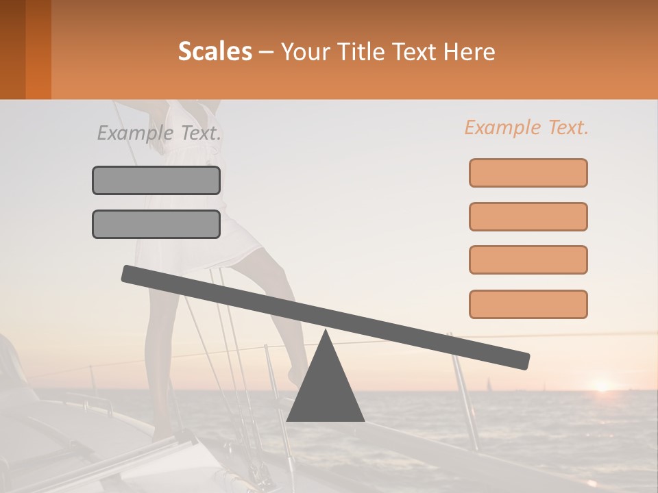 A Woman In A White Dress Is Standing On A Boat PowerPoint Template