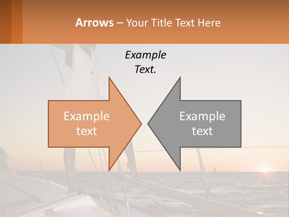 A Woman In A White Dress Is Standing On A Boat PowerPoint Template