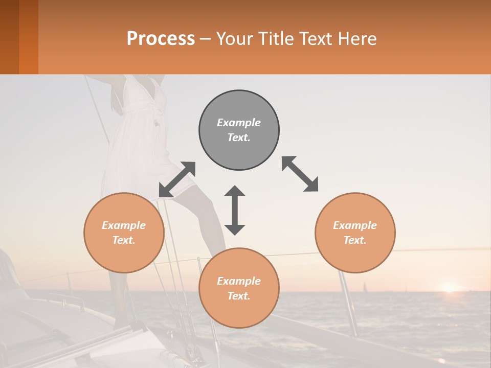 A Woman In A White Dress Is Standing On A Boat PowerPoint Template