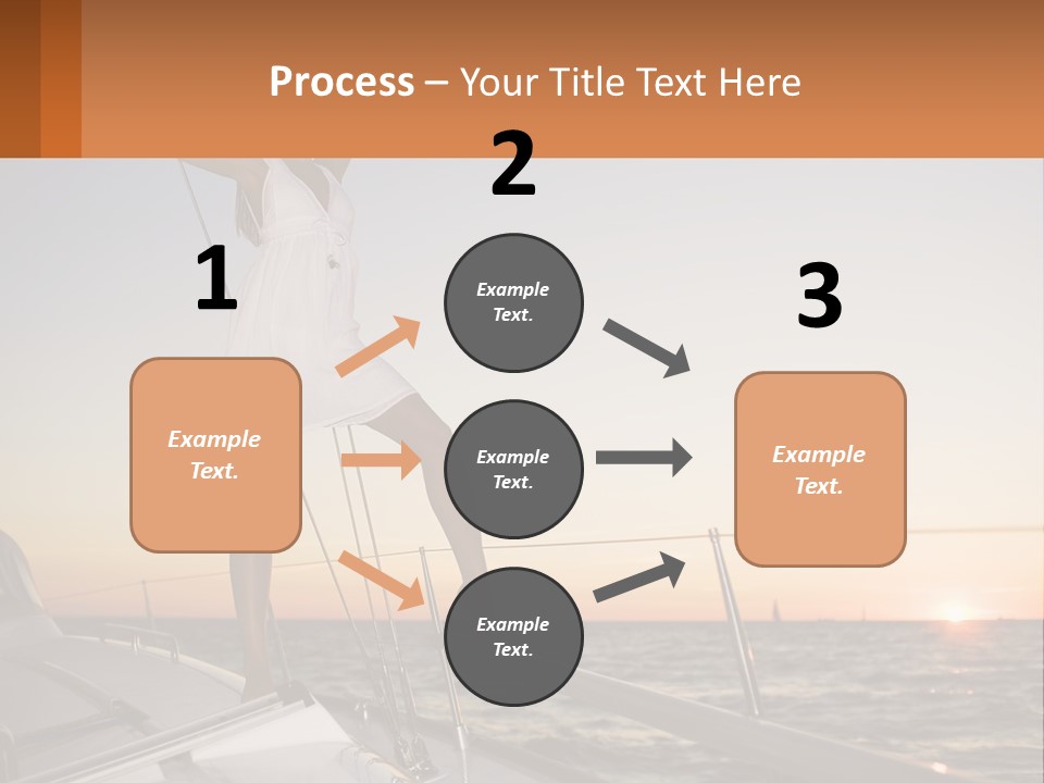 A Woman In A White Dress Is Standing On A Boat PowerPoint Template