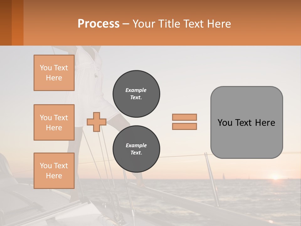 A Woman In A White Dress Is Standing On A Boat PowerPoint Template