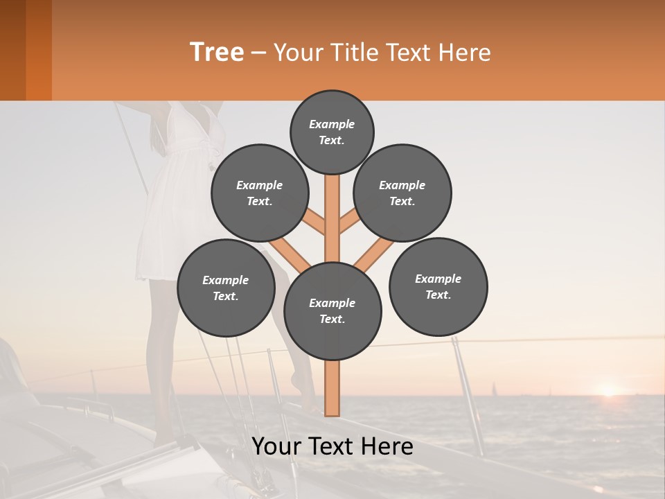 A Woman In A White Dress Is Standing On A Boat PowerPoint Template