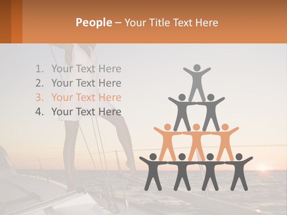 A Woman In A White Dress Is Standing On A Boat PowerPoint Template