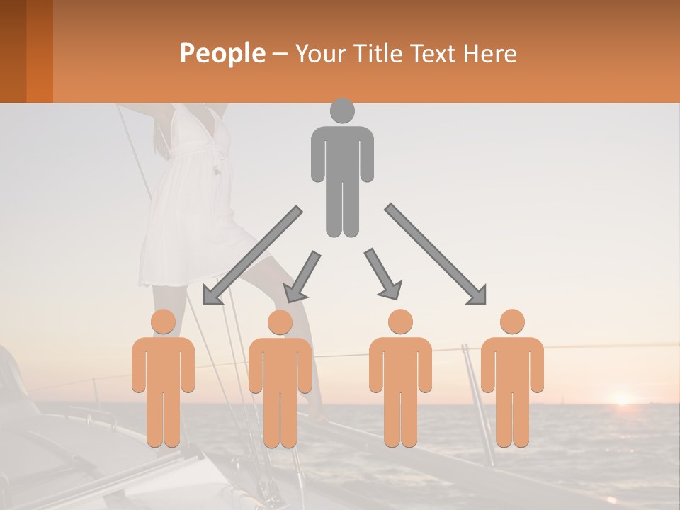 A Woman In A White Dress Is Standing On A Boat PowerPoint Template