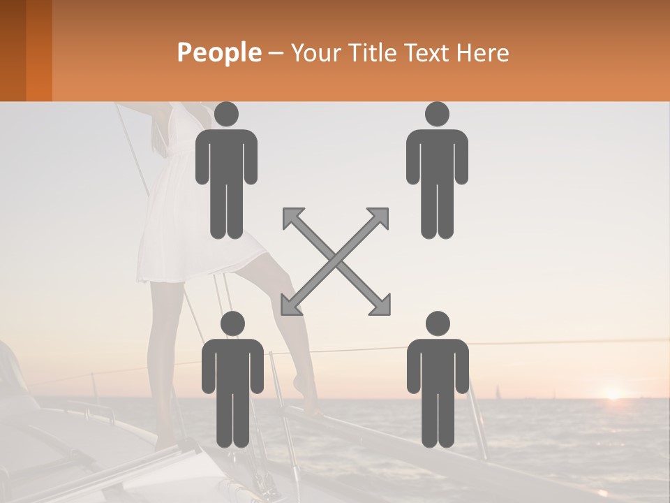 A Woman In A White Dress Is Standing On A Boat PowerPoint Template