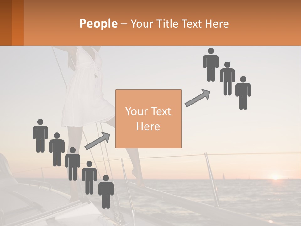 A Woman In A White Dress Is Standing On A Boat PowerPoint Template