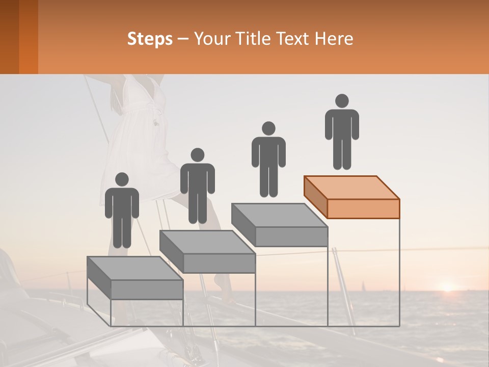 A Woman In A White Dress Is Standing On A Boat PowerPoint Template