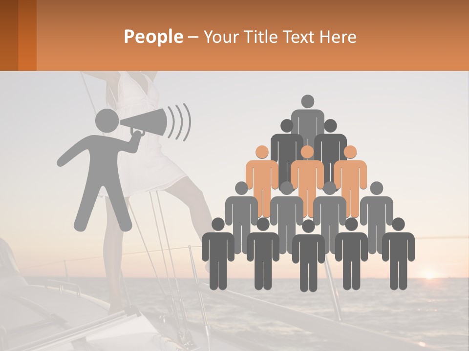 A Woman In A White Dress Is Standing On A Boat PowerPoint Template