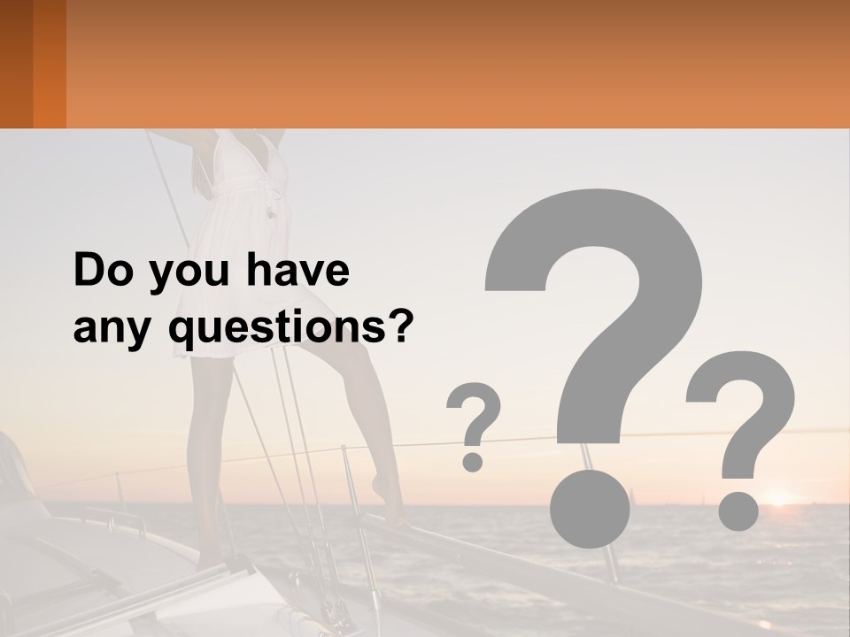 A Woman In A White Dress Is Standing On A Boat PowerPoint Template