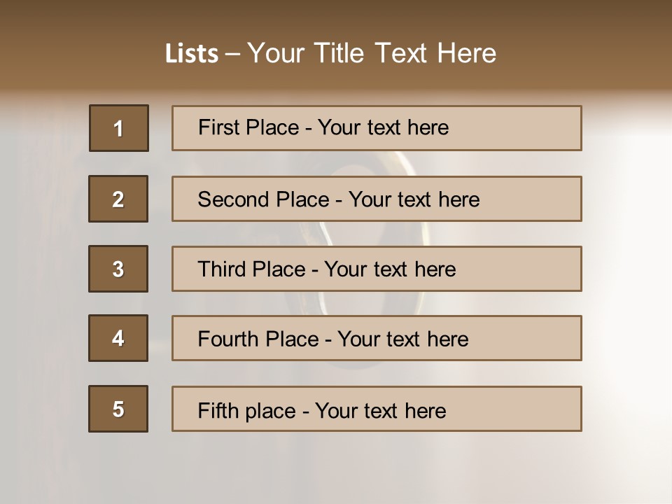 A Key On A Wooden Door With A Name Of Presentation PowerPoint Template