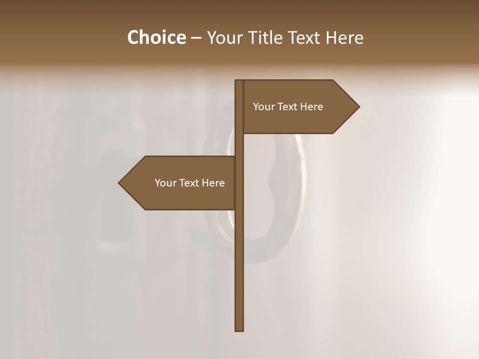 A Key On A Wooden Door With A Name Of Presentation PowerPoint Template