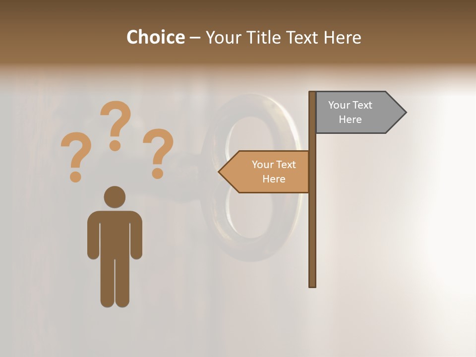 A Key On A Wooden Door With A Name Of Presentation PowerPoint Template