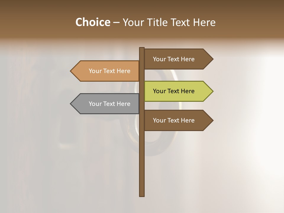 A Key On A Wooden Door With A Name Of Presentation PowerPoint Template