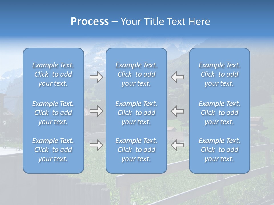 A Picture Of A Town With Mountains In The Background PowerPoint Template