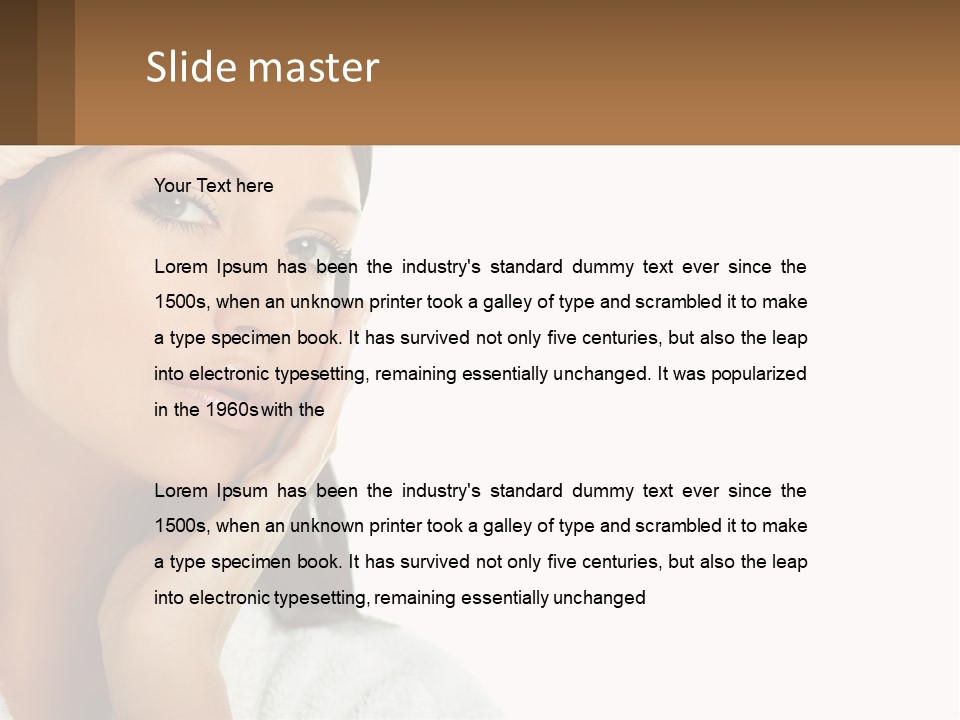 A Beautiful Woman Holding Her Hand To Her Face PowerPoint Template