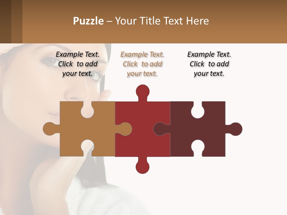 A Beautiful Woman Holding Her Hand To Her Face PowerPoint Template