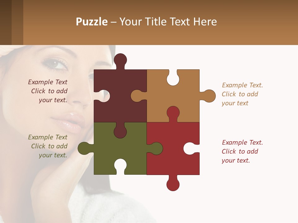 A Beautiful Woman Holding Her Hand To Her Face PowerPoint Template