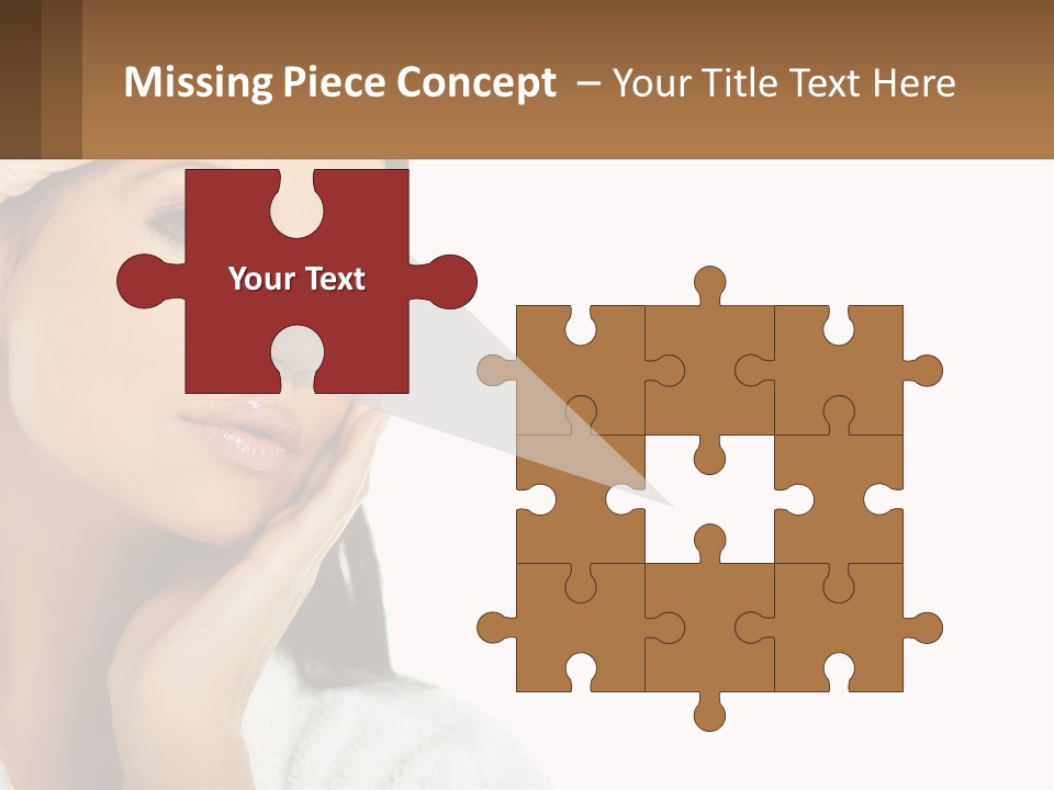 A Beautiful Woman Holding Her Hand To Her Face PowerPoint Template