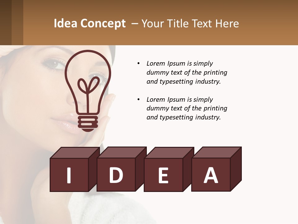 A Beautiful Woman Holding Her Hand To Her Face PowerPoint Template