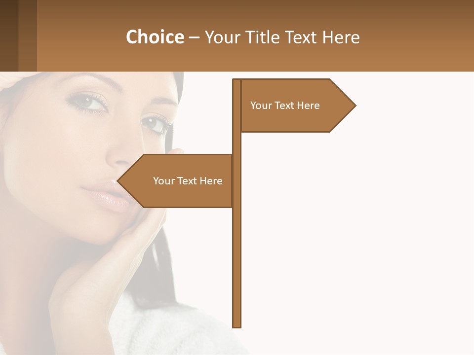 A Beautiful Woman Holding Her Hand To Her Face PowerPoint Template