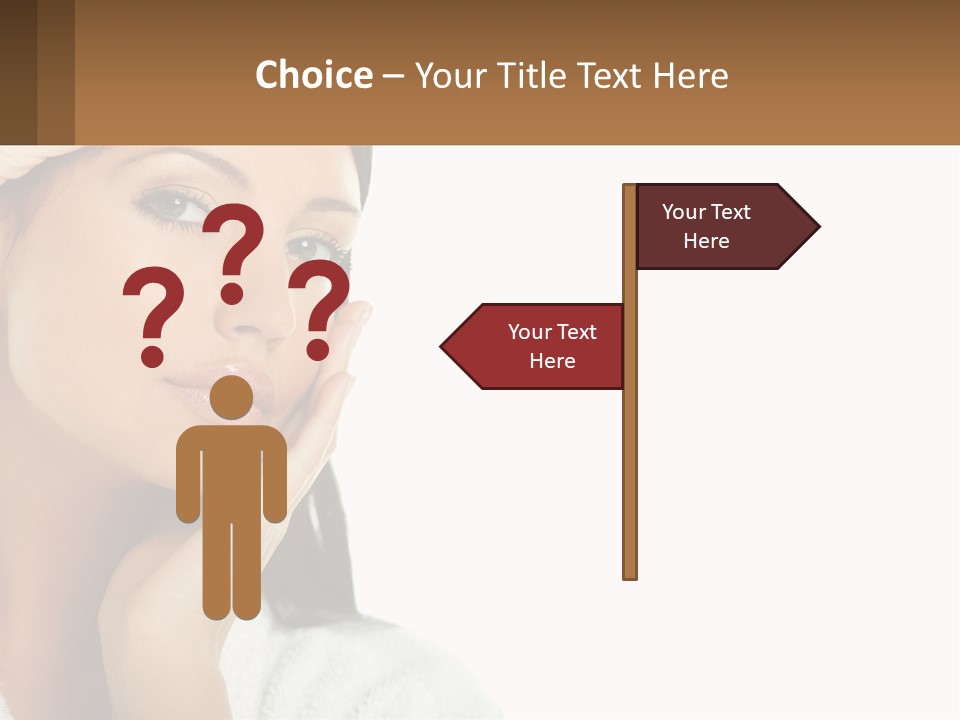 A Beautiful Woman Holding Her Hand To Her Face PowerPoint Template