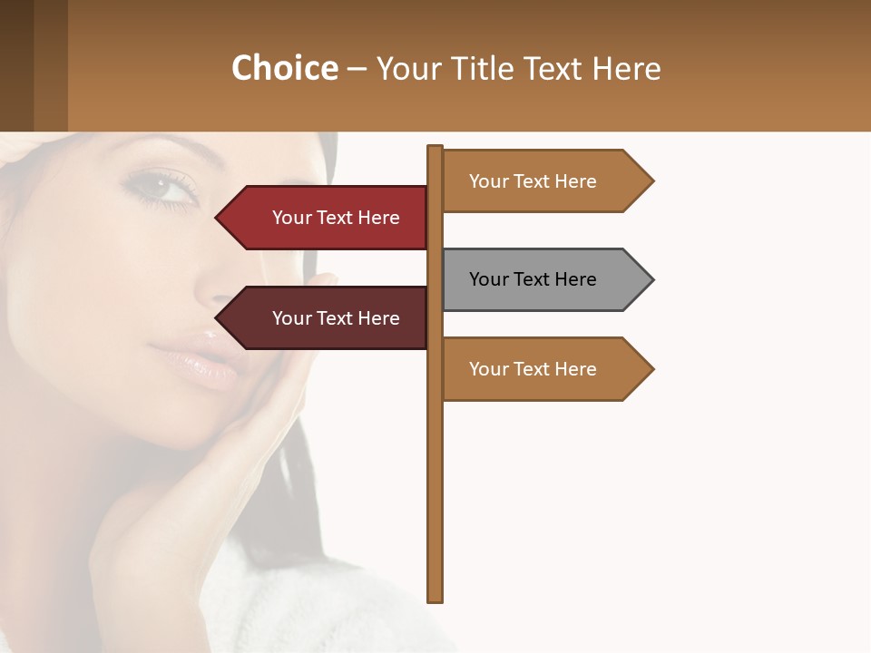 A Beautiful Woman Holding Her Hand To Her Face PowerPoint Template