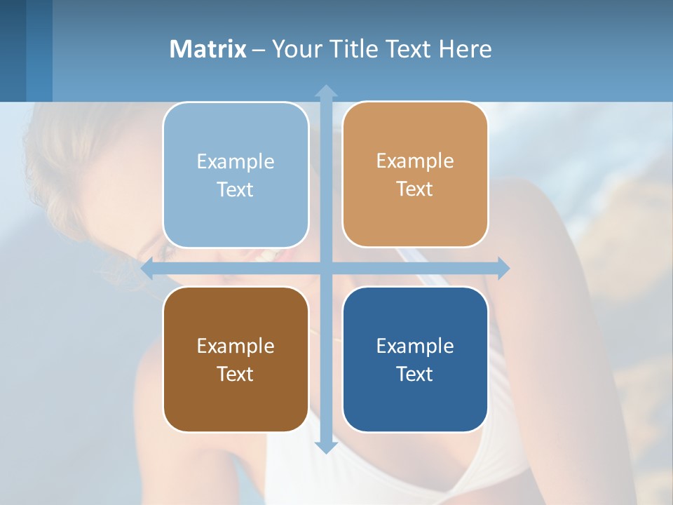 A Beautiful Woman In A White Bikini Posing For A Picture PowerPoint Template