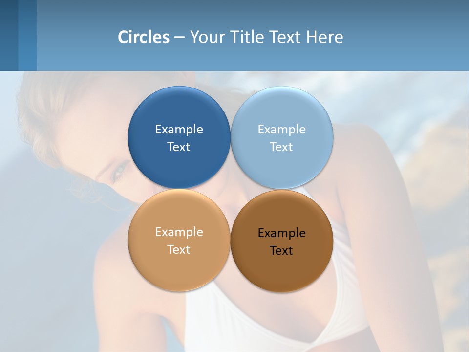 A Beautiful Woman In A White Bikini Posing For A Picture PowerPoint Template