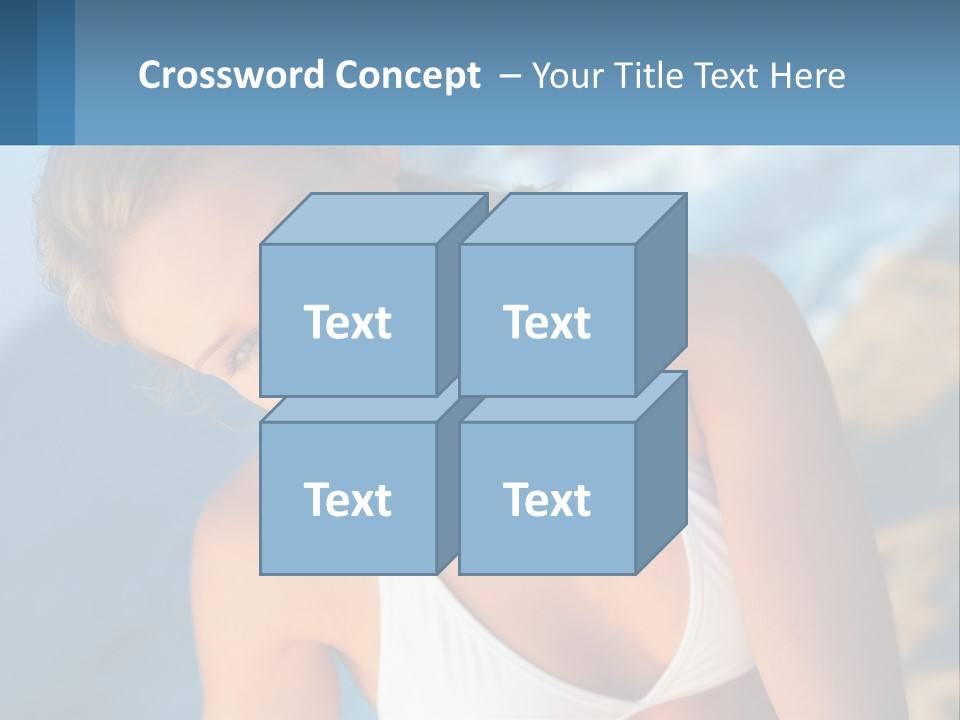 A Beautiful Woman In A White Bikini Posing For A Picture PowerPoint Template