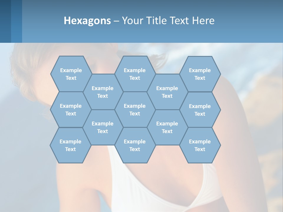 A Beautiful Woman In A White Bikini Posing For A Picture PowerPoint Template