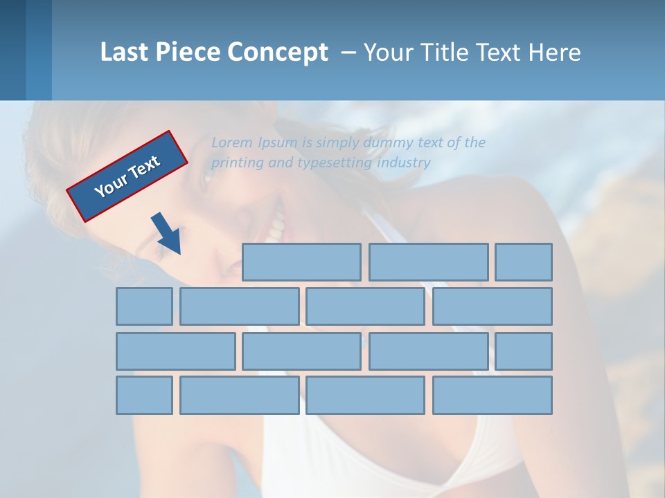 A Beautiful Woman In A White Bikini Posing For A Picture PowerPoint Template