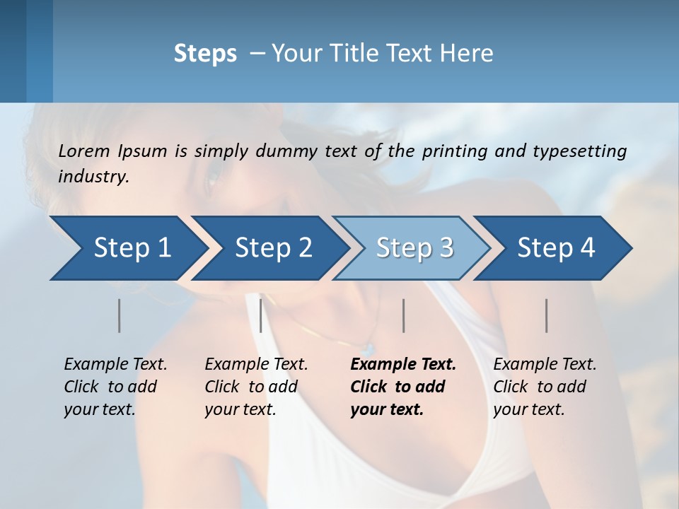 A Beautiful Woman In A White Bikini Posing For A Picture PowerPoint Template