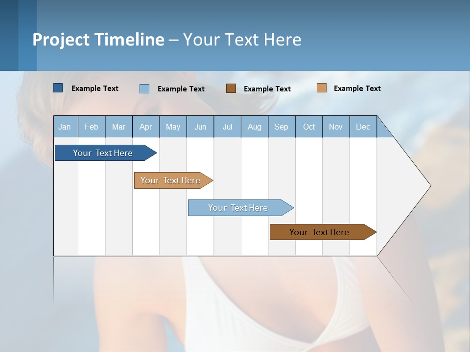 A Beautiful Woman In A White Bikini Posing For A Picture PowerPoint Template