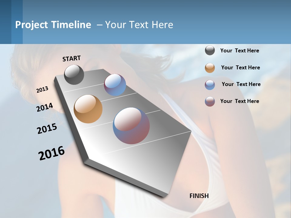 A Beautiful Woman In A White Bikini Posing For A Picture PowerPoint Template