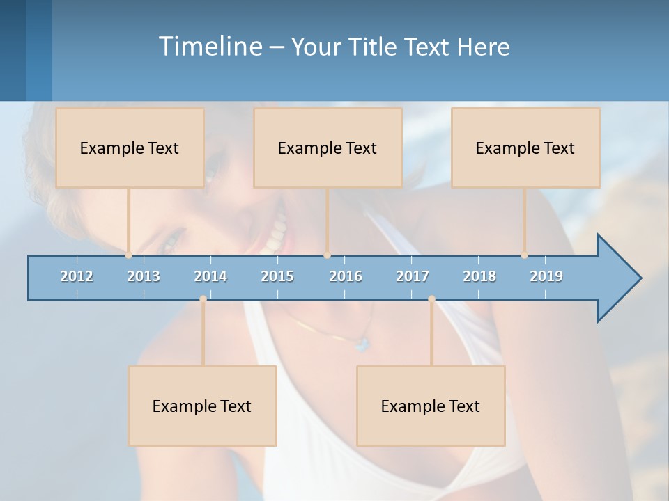 A Beautiful Woman In A White Bikini Posing For A Picture PowerPoint Template