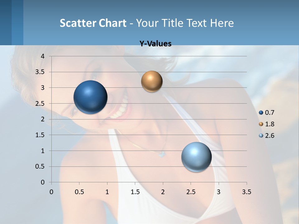 A Beautiful Woman In A White Bikini Posing For A Picture PowerPoint Template